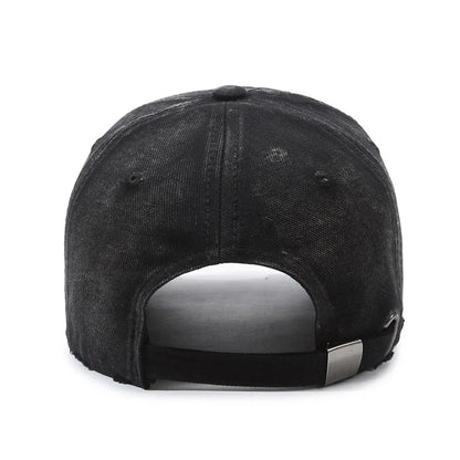 Vintage Old Hole Embroidery Letters Cowboy Baseball Cotton Soft Top Men's and Women's Spring and Summer Casual 56-60cm Sun Hat