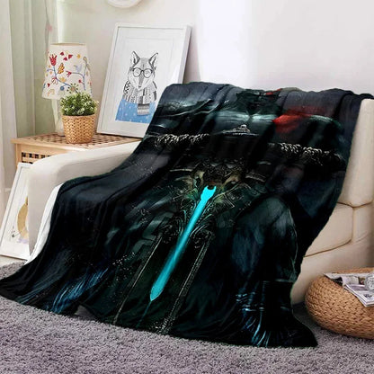 God of War Games Kratos Cartoon 3D Soft Blankets,Keep Warm Throw Blanket Comfortable Blanket for Picnic Beds Sofa Home Bedroom