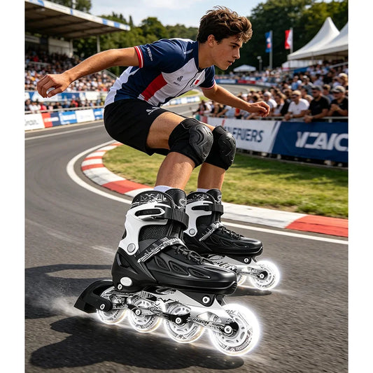 Inline Skates boy black Adjustable Size pink girl Children Sports Rollerblades High Speed new LED Light Up Professional