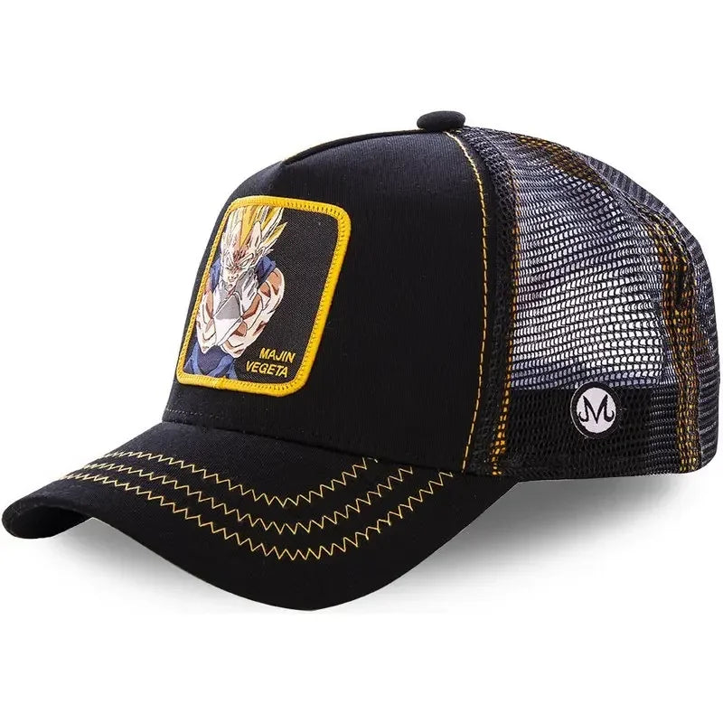 Son Goku Cap Baseball Cap Summer Travel Peaked Cap Men's Embroidery Hip-Hop Sun Visor Adjustable Trucker Mesh Cap