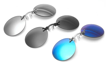 New Round Rimless Sunglasses Men Matrix Morpheus Men's Classic Clamp Nose Glasses  Mini Frameless Brand Design Glasses UV400