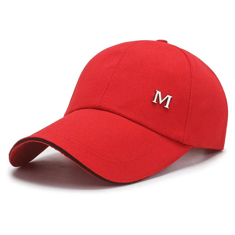 Men Women Baseball Cap Summer Cotton Hat Embroidery Snapback Hip-Hop Cap Adult Sport Sun Hat Casual Long Brim Sunscreen Golf Cap