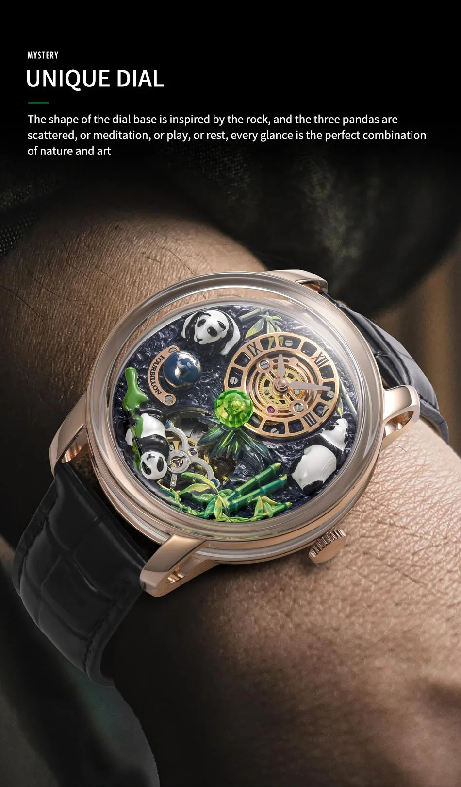 PINDU Panda National Treasure Series Mechanical Watch Men M2791B Movement Sapphire Mirror Waterproof Automatic Mechanical Watch