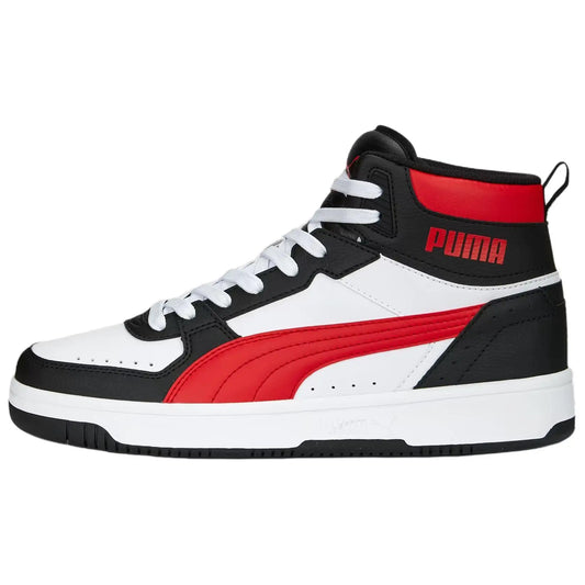 Baskets Puma Rebound Joy, confortables, polyvalentes, durables, offrant un bon maintien, mi-hautes, blanches, 374765-22