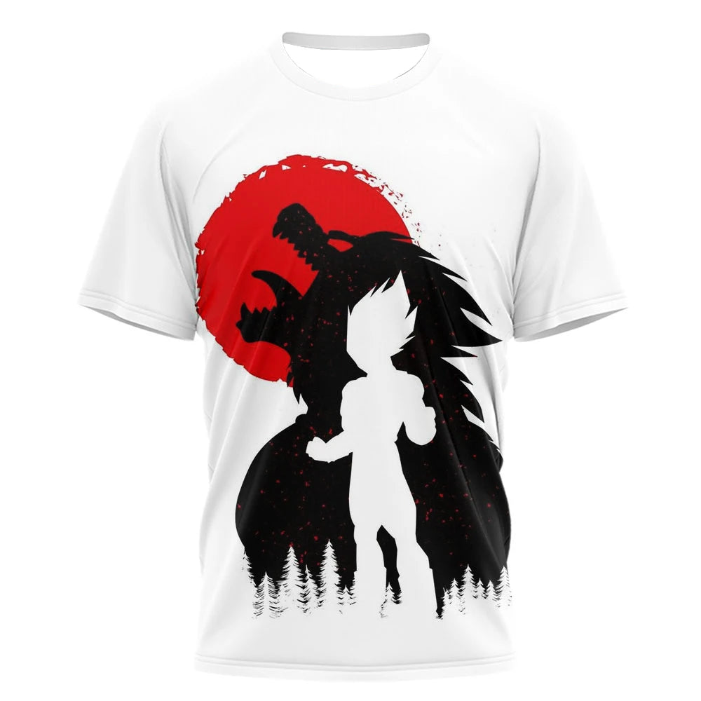 2026 Summer Dragon Ball Goku "Ink Martial Arts" 3D Printed Breathable Quick-Drying T-Shirt for Men and Women, Parental Use Top
