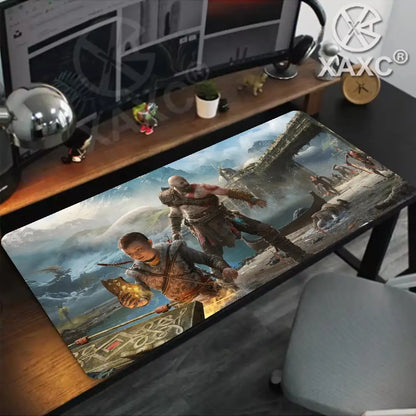 Mouse Pad God of War Xxl XAXCGaming Accessories Keyboard Computer Carpet Game Desk Mat Pc Large Gamer Cabinet Table Mats