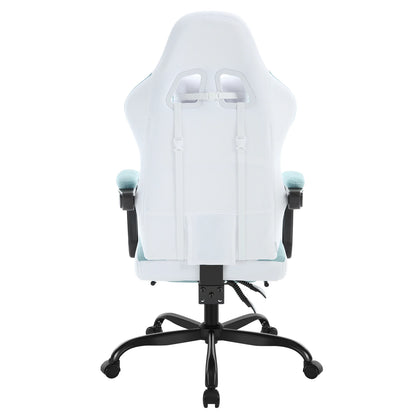 Sedia da ufficio girevole WOLTU con funzione massaggio, poltrona ergonomica con cuscino e poggiapiedi, sedia gaming regolabile in altezza