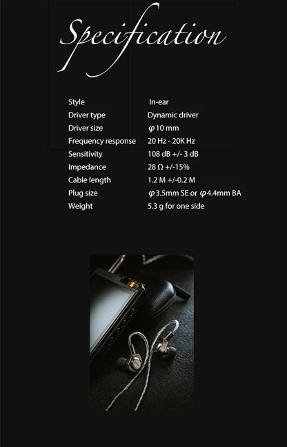 Auricolari cablati Kefine X ANELEARS Delci AE 10mm HiFi IEM – Monitor in-ear con driver DLC+PU e doppia sintonizzazione per musica e gaming