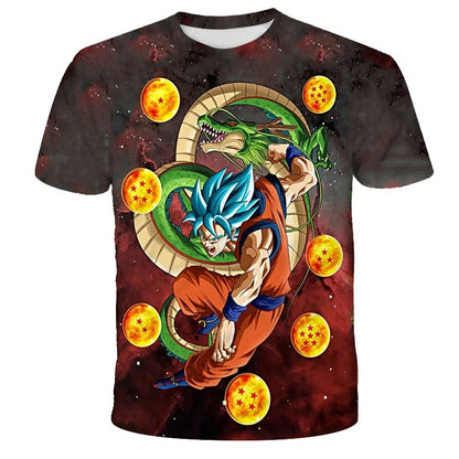 2026  Anime Dragon Ball Son Goku 3D Print Kids T Shirt Summer Fashion Casual T-shirt Boy Girl Unisex Children's Clothing Tshirt