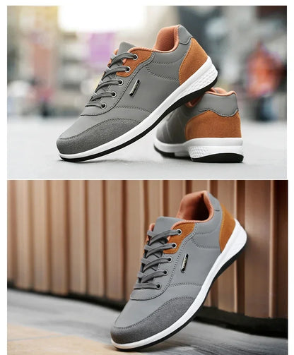 YRZL Scarpe da uomo primavera autunno impermeabili da passeggio, sneakers casual in pelle da uomo, scarpe sportive antiscivolo, calzature da tennis per uomo