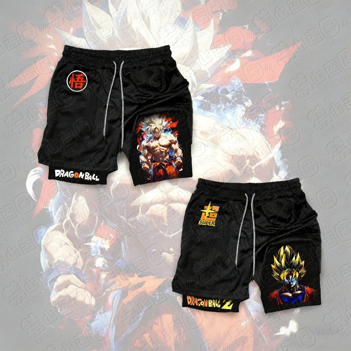 Dragon Ball Anime GOKU Peripheral Printed Double Layer Shorts 2026 Latest Spring and Summer Sports Men's Loose Breathable Pants