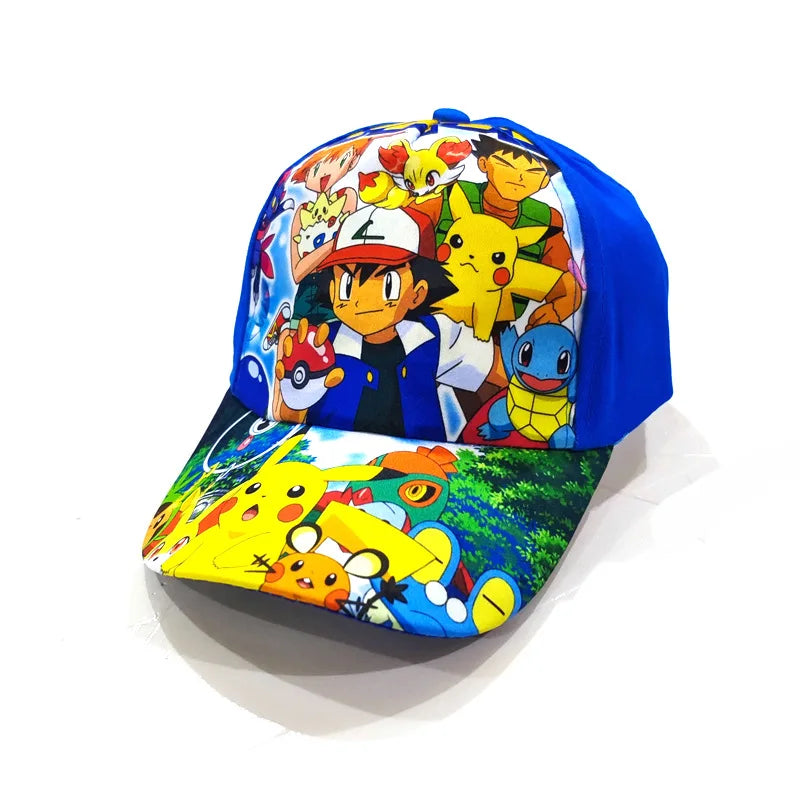 Cartoon Pokemon Baseball Cap Pikachu Hat Adjustable Pokemon Cosplay Hip Hop kids Girls Boys Anime Figure Toys children Gifts