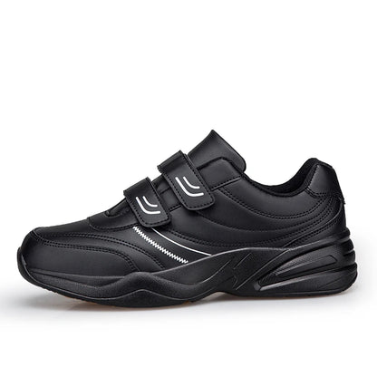 Férfi állítható tépőzáras bőr cipő, alkalmi sportcipő, fehér cipő, Masculino Zapatillas Deportivas Tenis