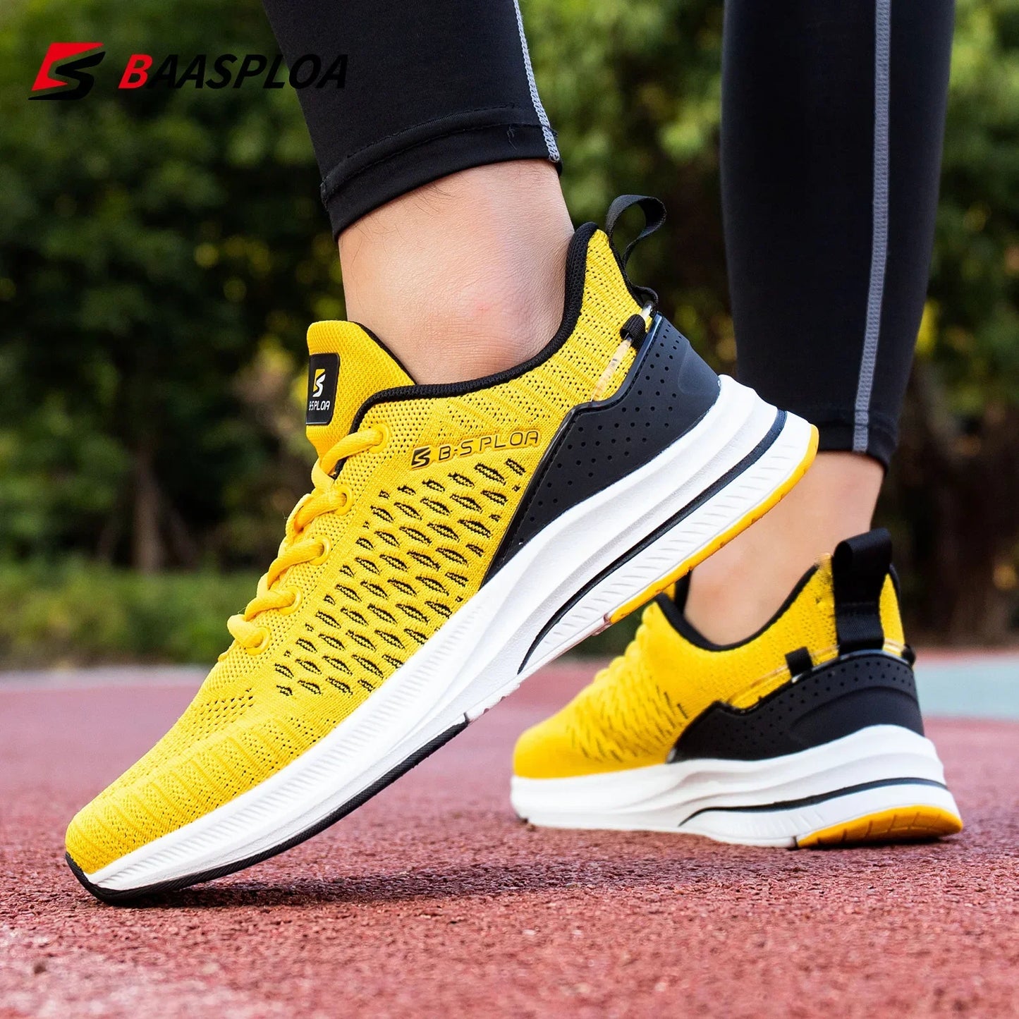 Baasploa Scarpe da running uomo nuove in mesh traspirante, sneakers sportive taglie forti 41-48, scarpe casual classiche da uomo antiscivolo per outdoor, comfort elevate