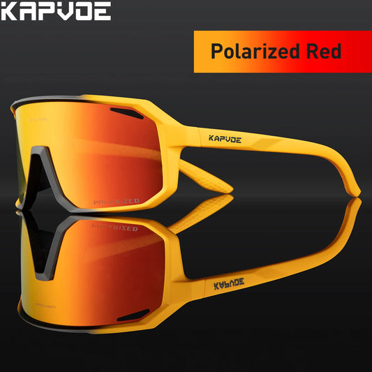 Kapvoe Cycling Glasses Men Cycling Sunglasses MTB UV400 Polarized Built-in Myopia Frame Bicycle Goggles Outdoor Sports Eyewear