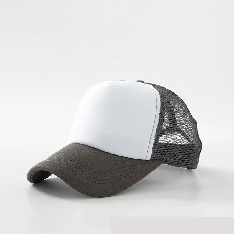 Custom Hat with Logo Printing Polyester Mesh Trucker Hat Adjustable Dad DIY Logo Baseball Cap for Men Women