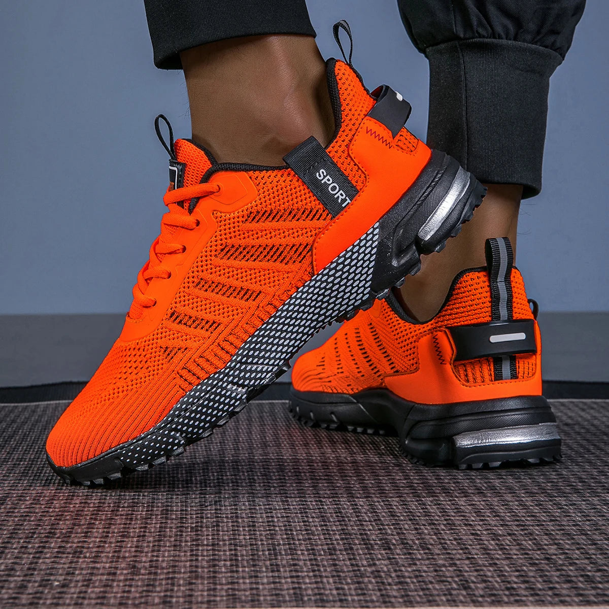 Men's Running Shoes, Lightweight Breathable Jogging Sport Shoes, Male Lace-up Fashion Comfort Non-Slip Casual Sneakers for Men