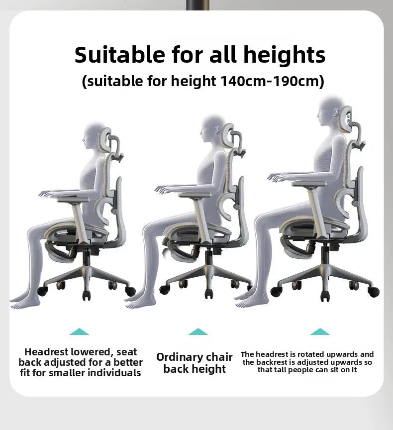 Ergonomic Office Computer Chair with Lumbar Support, Reclining Gaming Chair, Breathable Mesh Desk Chair, Adjustable Swivel Executive Chair for Long Sitting