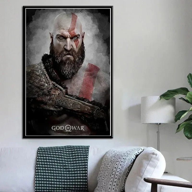 Canvas Painting Posters and Prints Wall Art Anime Pop Game God of War Ragnarok Poster Aesthetics Kratos Gaming