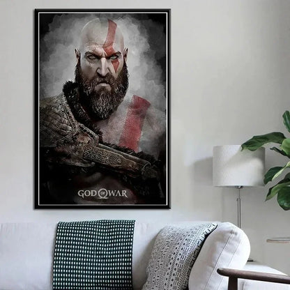 Canvas Painting Posters and Prints Wall Art Anime Pop Game God of War Ragnarok Poster Aesthetics Kratos Gaming