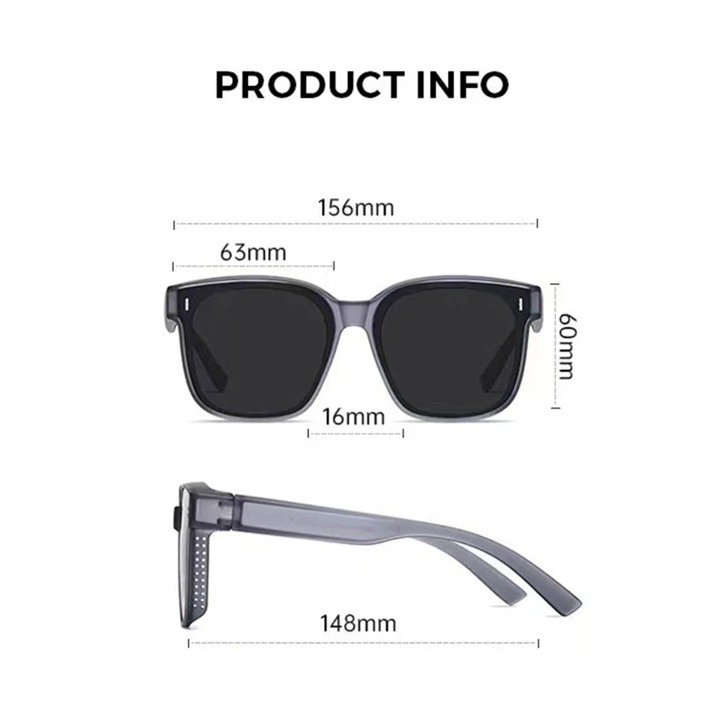 KLASSNUM Transfer Sunglasses Ladies Fit Over Sun Glasses Men Oversize Square Wrap Around Glasses for Prescription Myopia Goggles