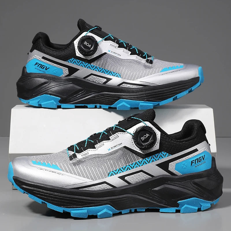 Spring & Summer Men's Running Shoes Outdoor Hiking, Wear-Resistant Trail Shoes with BOA Closure, Breathable Sports & Casual Style