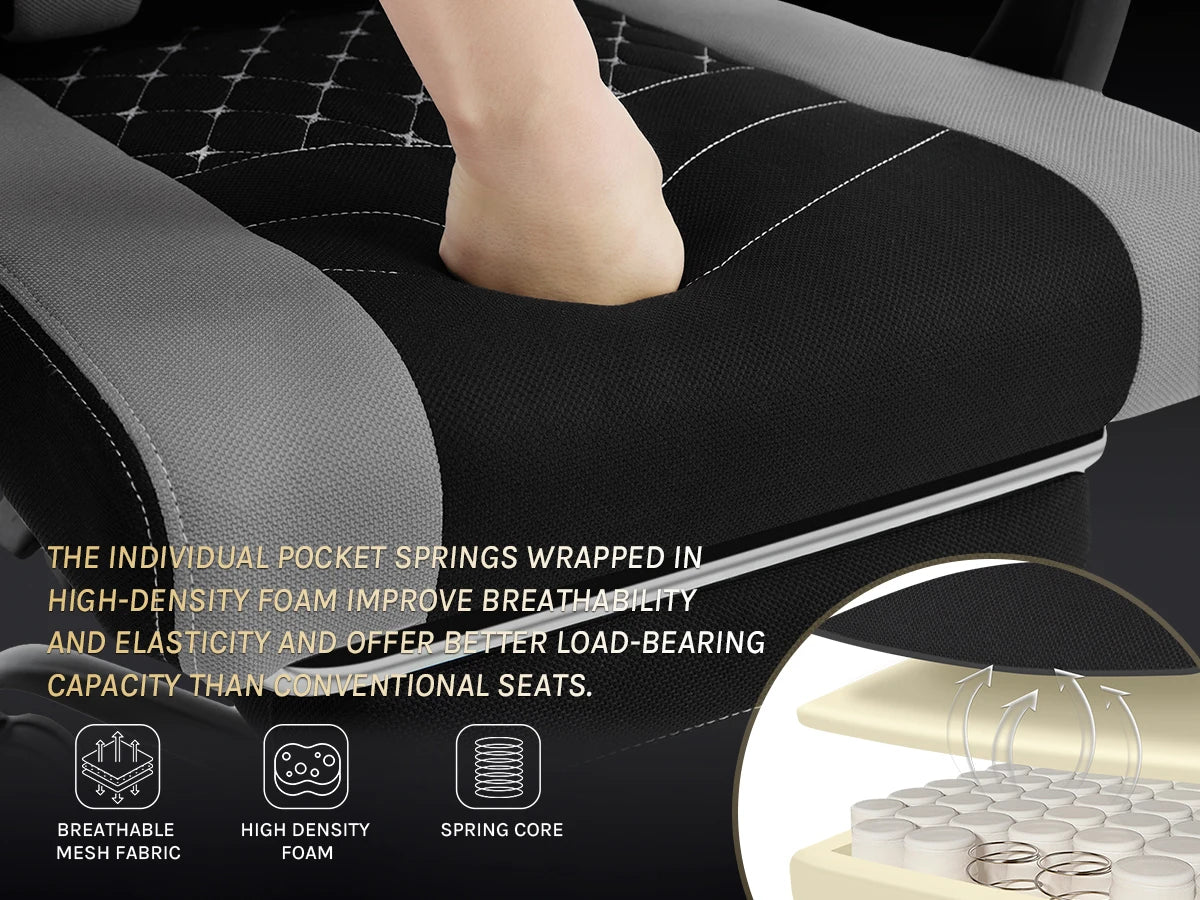 Sedia da ufficio girevole WOLTU con funzione massaggio, poltrona ergonomica con cuscino e poggiapiedi, sedia gaming regolabile in altezza