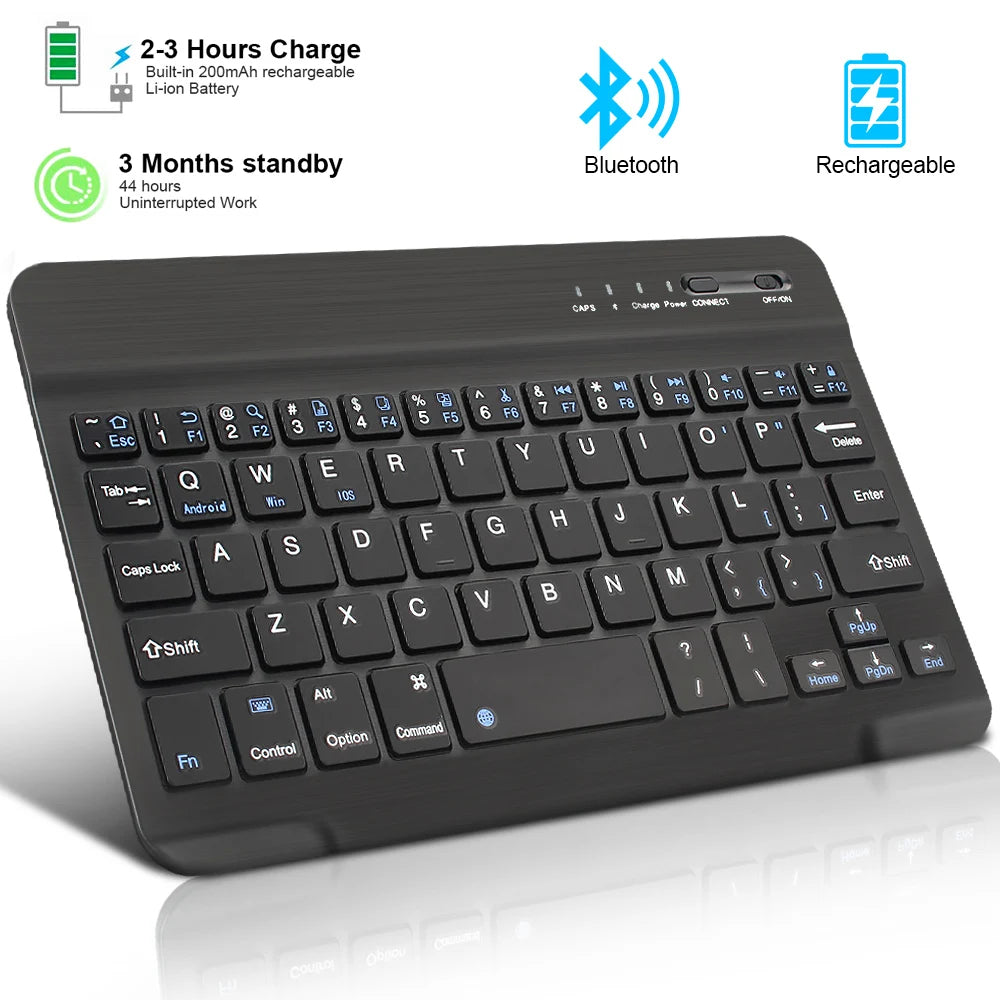 Mini-Bluetooth-Tastatur RGB kabellose Tastatur 10 Zoll beleuchtete Tastatur mit Hintergrundbeleuchtung Touchpad-Tastatur für iOS Android Windows iPad
