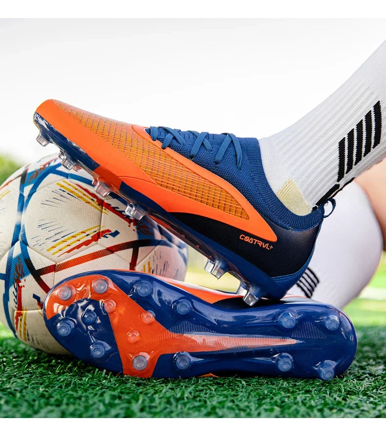 Chuteiras de futebol novas para homem, com pitons para exterior, respiráveis, adulto, antiderrapantes, calçado de futebol desportivo, pitons longos, treino, rapaz, jogo, confortáveis