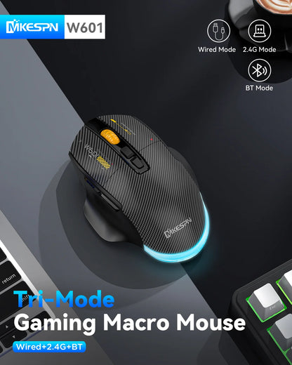 Bluetooth Wireless Gaming Mouse, 12800 DPI Wired/Wireless RGB Mouse with 7 Programmable Buttons, for PC Laptop, Gaming