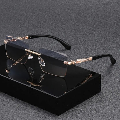 Fashion Rimless Rectangle Sunglasses Women Men Luxury Brand Shades Square Sun Glasses Female Male Beach Travel Eyewear