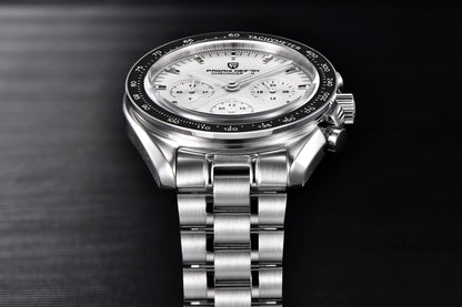 PAGANI DESIGN ‘New Moon’ Men’s Watch – Luxury quartz watch, chronograph, sapphire crystal with anti-reflective coating, ceramic bezel, luminescent hands
