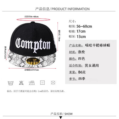 Cross-border Hot Selling in Europe and AmericaComptonBaseball Cap Korean Style Personality Hip-Hop Flat Brim Camouflage Hat