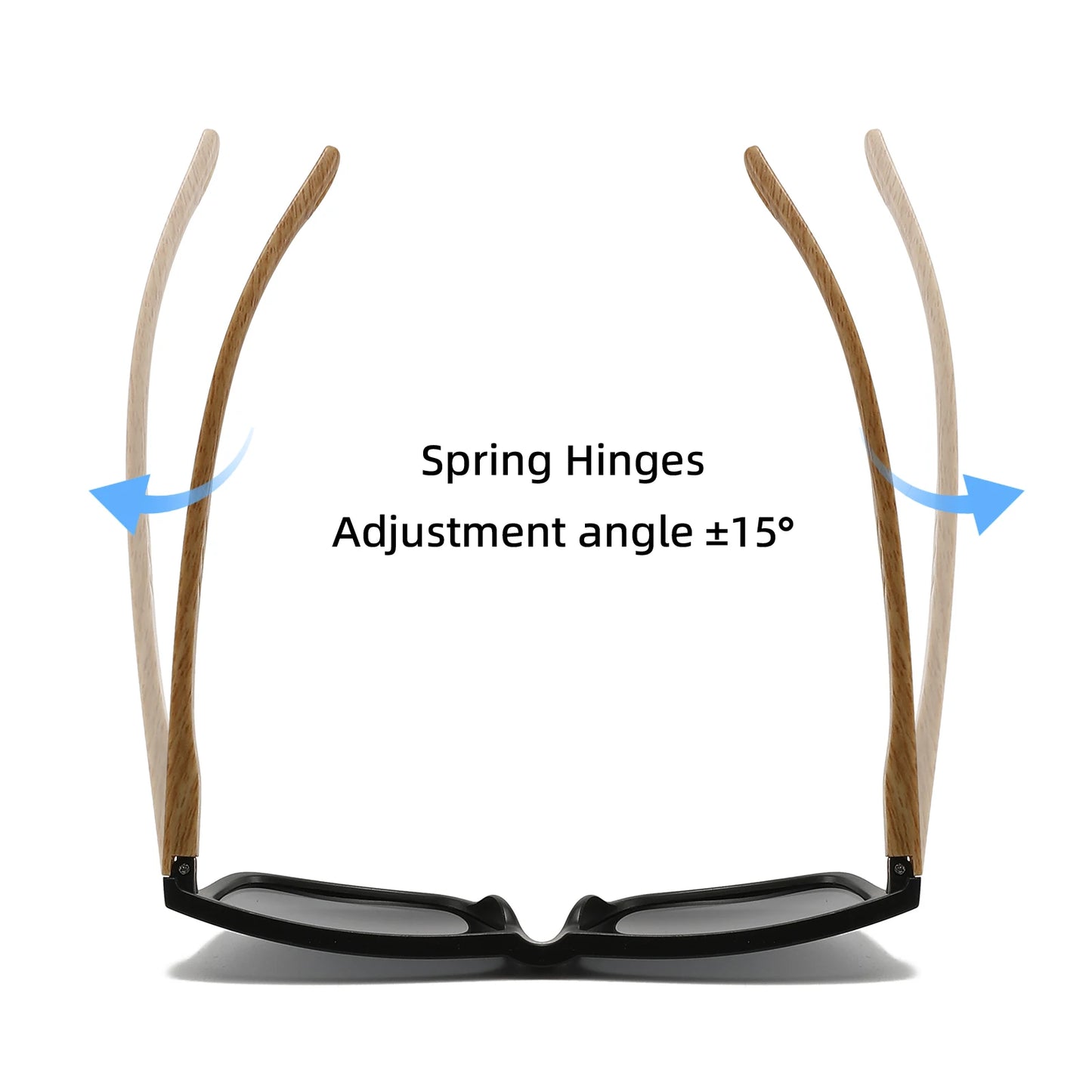 4PCS Wood Grain Spring Hinge Sunglasses - Classic Retro Square Frame, UV400 Unisex Comfort Fit for Daily Casual Wear
