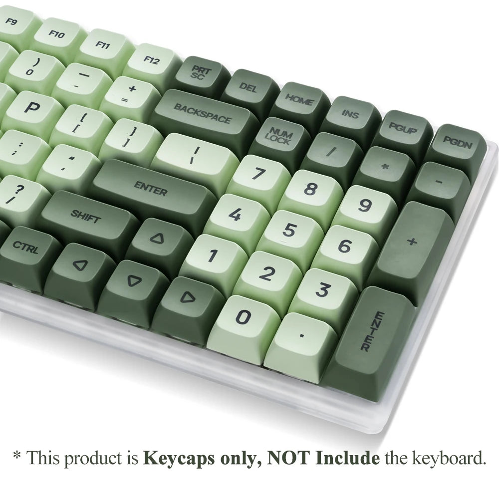 Set di keycap XDA PBT da 125 tasti Matcha Green per tastiera meccanica a 61/64/68/75/87/98/104/108 tasti per Cherry/Gateron/Otemu/Kailh