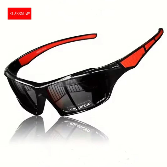 KLASSNUM Men Sports Polarized Sunglasses Lightweight Night Vision Yellow Shades Cycling Driving Fishing Fashion Mirror Sunglass