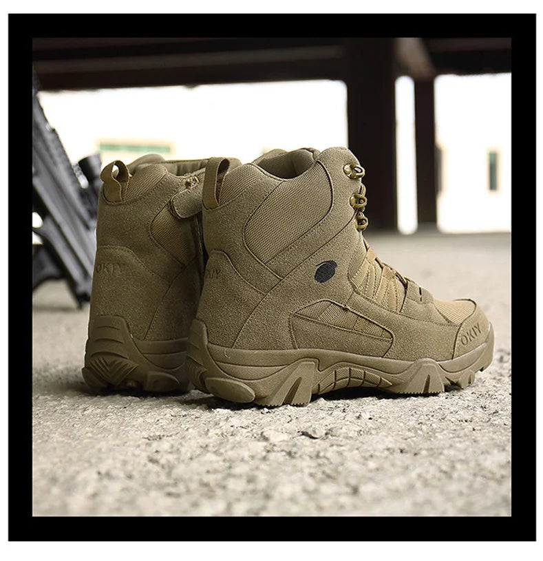 Men Tactical Boots Desert Waterproof Work Safety Shoes Hiking Shoes Ankle Men Outdoor Boots