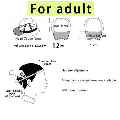 Sprunkis Unisex Baseball Cap Adjustable Summer Parent-child Sunhat Mesh Breathable Outdoor Sport Boy Hip Hop Peaked Hat Gift