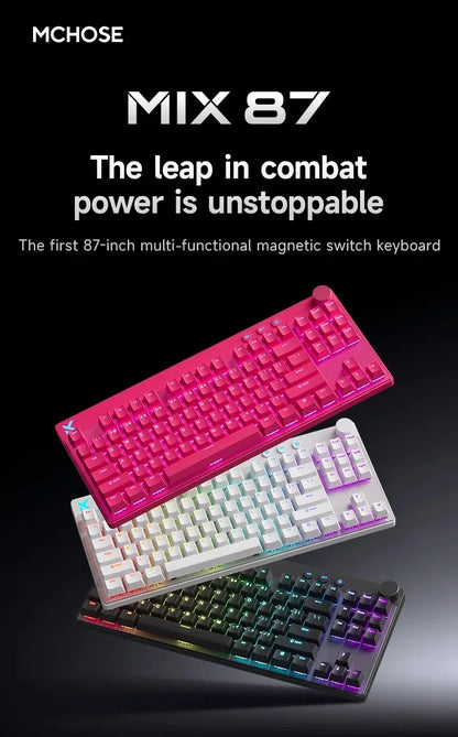 MCHOSE Mix 87 Magnetic Axis Cable E-sports Mechanical Keyboard 8K+256K Esport 0.08ms Customized Game Mount Taishan Axis GT