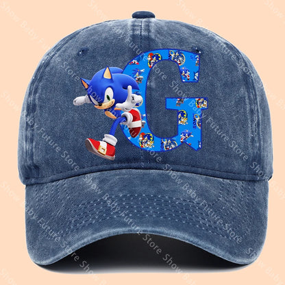 New Cartoon Cute Retro Baseball Caps Sonics Letter Man Boys Hat Hip Hop Breathable Mesh Hats Cute Anime Sunbonnet Birthday Gifts