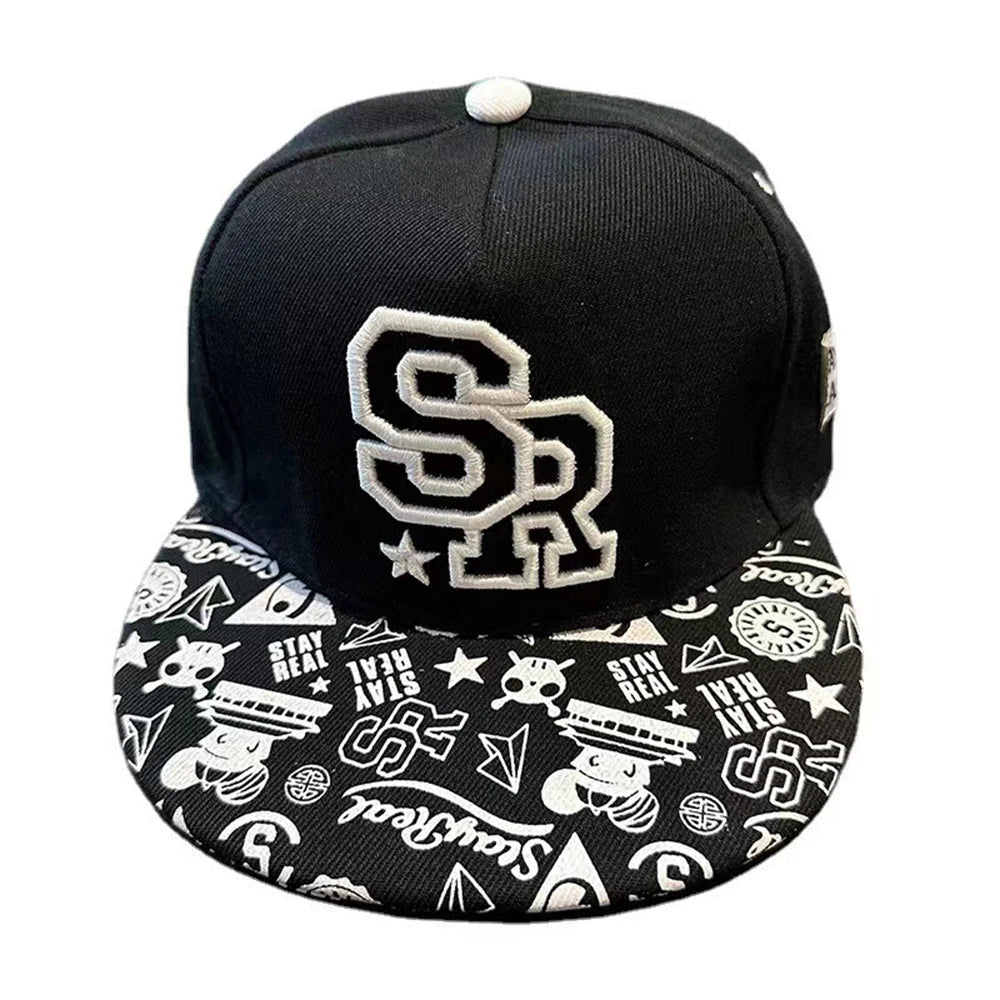 Herren-Baseballkappe mit Buchstabenstickerei, „Tide“, universell kombinierbar, flache Krempe; Damen-Sommer-Hip-Hop-Kappe, Outdoor-Sonnenkappe, verstellbare Schirmkappe