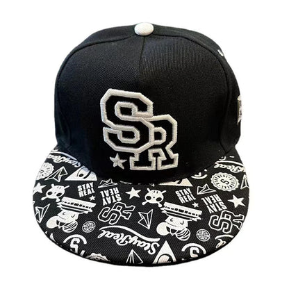 Herren-Baseballkappe mit Buchstabenstickerei, „Tide“, universell kombinierbar, flache Krempe; Damen-Sommer-Hip-Hop-Kappe, Outdoor-Sonnenkappe, verstellbare Schirmkappe