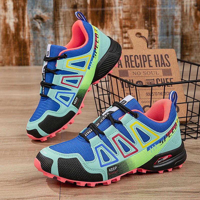 Unisex Outdoor Hiking Shoes Lace-Up Non-Slip Lightweight Men Tactical Training Sports Shoes Women Lockless Casual Cycling Shoes