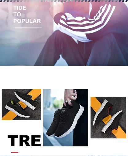 Zapatillas deportivas para hombre para correr y hacer jogging, sneakers casuales de exterior con cordones, malla transpirable ligera, para tenis y caminar al aire libre, tallas 39-46