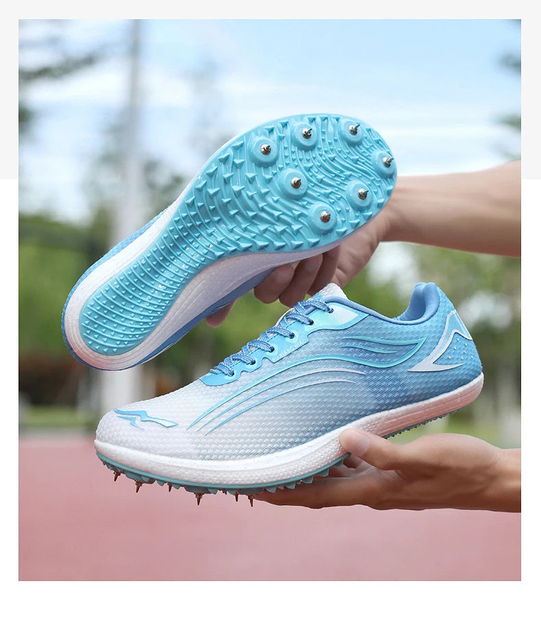 High Quality Men Women Track and Field Shoes Youth Anti-Slip Sneakers Outdoor Professional Jumping Running Shoes Student Trainers