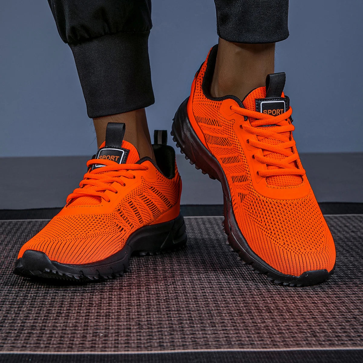 Men's Running Shoes, Lightweight Breathable Jogging Sport Shoes, Male Lace-up Fashion Comfort Non-Slip Casual Sneakers for Men