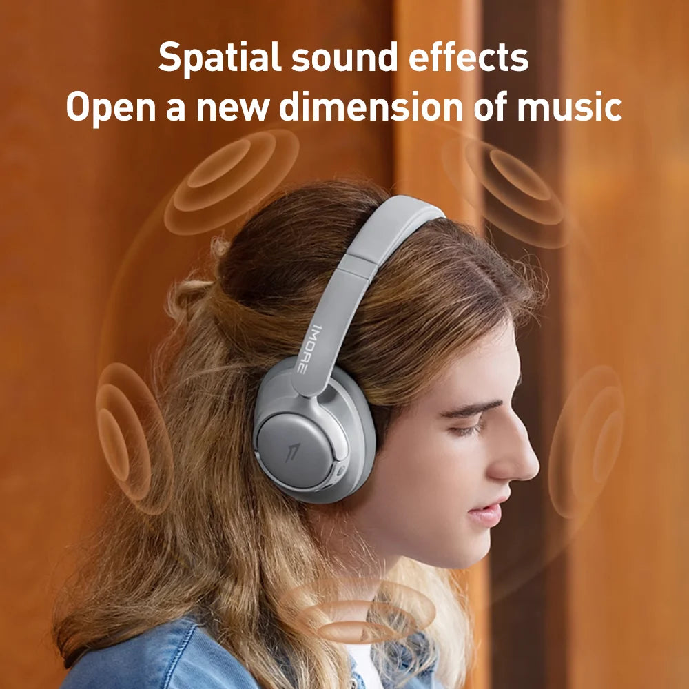 Auriculares inalámbricos Bluetooth con cancelación de ruido 1MORE SonoFlow S, ANC de 42dB, audio Hi-Res, autonomía de 90H, diseño supraaural