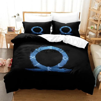 2023 Game God of War Bedding Set Single Twin Full Queen King Size Bed Set Aldult Kid Bedroom Duvetcover Sets Anime Bed Sheet Set