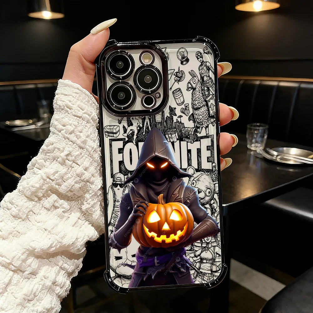 Cover placcata Popular Game FortniteS per Samsung S26 S25 S24 S23 S22 S21 S20 FE Note20 Edge Plus Ultra 4G 5G anti-caduta