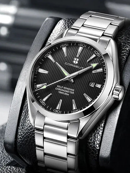 Corgeut 41mm Luxury NH35 Movement Men's Sport Clock Automatic Relogio Masculino Mechanical Wristwatch Sapphire Steel Band Men's Watch